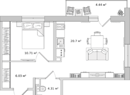 Продажа однокомнатной квартиры в новостройке - Ленинградская область, д. Новосаратовка, улица Романтиков, дом 1, корпус 5