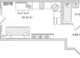 Продажа квартиры студии в новостройке - Ленинградская область, д. Новосаратовка, улица Романтиков, дом 1, корпус 5