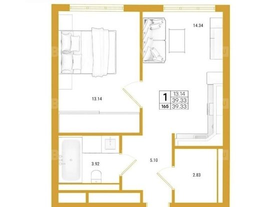 Продажа однокомнатной квартиры - Челюскина улица, д.1