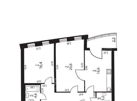 Продажа двухкомнатной квартиры - Уральская улица, д.2