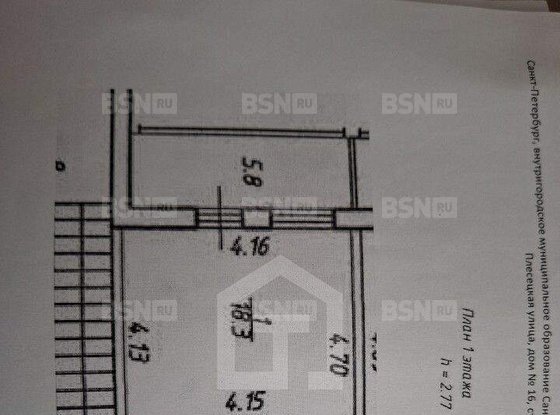 Продажа однокомнатной квартиры - Плесецкая улица, д.16