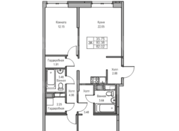 Продажа трехкомнатной квартиры в новостройке - г. Санкт-Петербург, 3-я Конная Лахта, участок 9, (северо-восточнее дома 45, литера Д по 3-ей Конной Лахте)
 