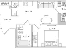 Продажа однокомнатной квартиры в новостройке - Ленинградская область, д. Новосаратовка, улица Романтиков, дом 1, корпус 5