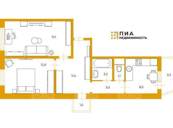 Продажа двухкомнатной квартиры - Ленинский проспект, д.115, корп.2 
