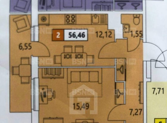 Продажа двухкомнатной квартиры - Среднерогатская улица, д.16, корп.2 