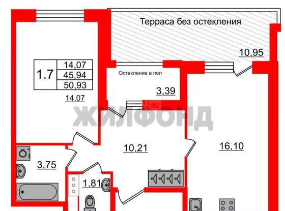 Продажа однокомнатной квартиры - Обуховской Обороны проспект, д.53 