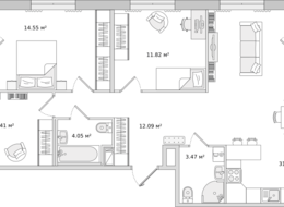 Продажа трехкомнатной квартиры в новостройке - Санкт-Петербург, ул. Плесецкая 24, строение 1 