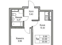 Продажа однокомнатной квартиры в новостройке - г. Санкт-Петербург, 3-я Конная Лахта, участок 9, (северо-восточнее дома 45, литера Д по 3-ей Конной Лахте) 