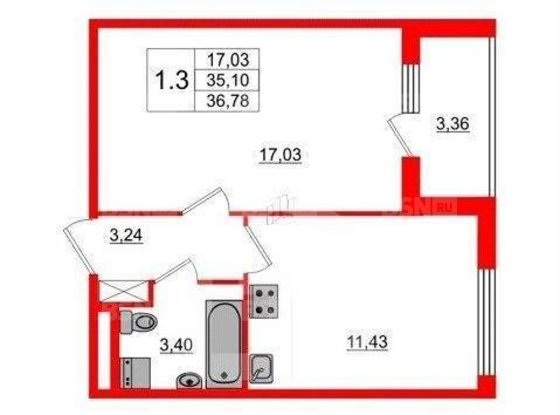 Продажа однокомнатной квартиры - Кронштадт, Тулонская аллея, д.10, стр1 