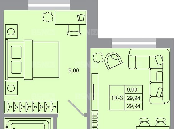 Продажа однокомнатной квартиры в новостройке - Бугры, Тихая улица, д.1 