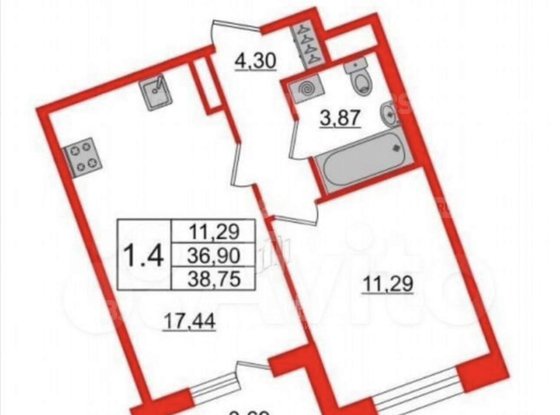 Продажа однокомнатной квартиры - Уральская улица, д.23 