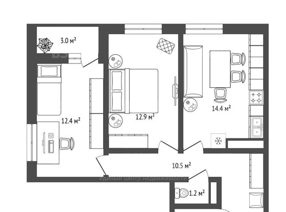 Продажа двухкомнатной квартиры - Богатырский проспект, д.60, корп.3 