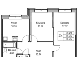 Продажа двухкомнатной квартиры в новостройке - ул. Ивинская, д. 19, корп. 1 