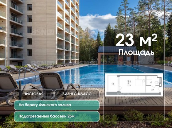 Продажа однокомнатной квартиры в новостройке - Зеленогорск, Приморское шоссе, д.570, л 