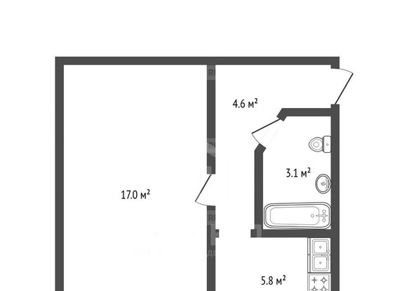 Продажа однокомнатной квартиры - Новосибирская улица, д.17 