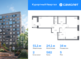 Продажа двухкомнатной квартиры в новостройке - Песочный п, Садовая ул, 79 
