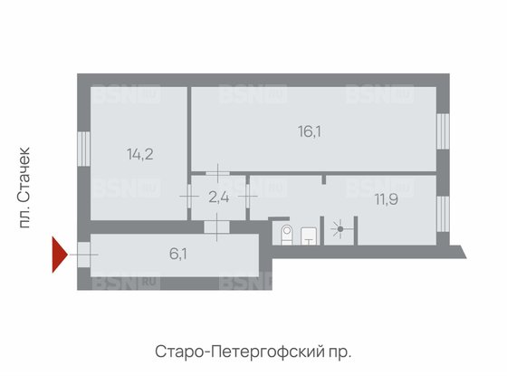 Продажа офиса - Старо-Петергофский проспект, д.41, литера А 