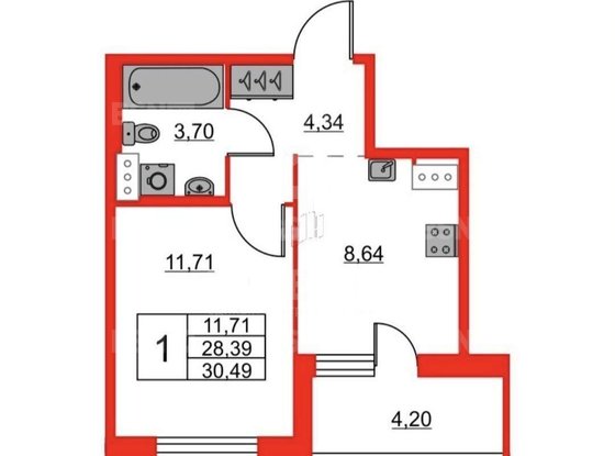 Продажа однокомнатной квартиры - Кудрово, Строителей проспект, д.1, корп.1 