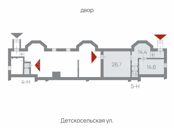 Продажа офиса - Павловск, Детскосельская улица, д.15, литера А 