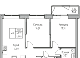 Продажа двухкомнатной квартиры в новостройке - г. Санкт-Петербург, 3-я Конная Лахта, участок 9, (северо-восточнее дома 45, литера Д по 3-ей Конной Лахте)
 