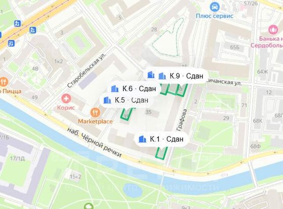 Продажа однокомнатной квартиры - Чёрной речки набережная, д.35 