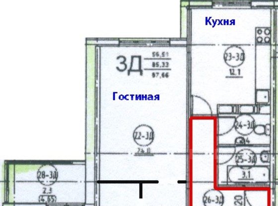 Аренда трехкомнатной квартиры - Королёва проспект, д.73 