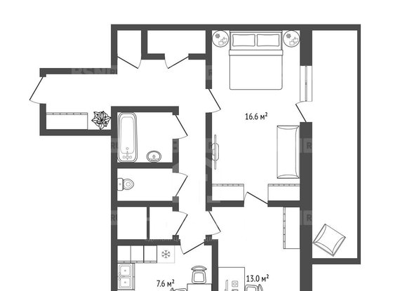 Продажа двухкомнатной квартиры - Демьяна Бедного улица, д.14, корп.1 