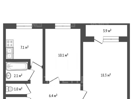 Продажа двухкомнатной квартиры - Луначарского проспект, д.33, корп.1 