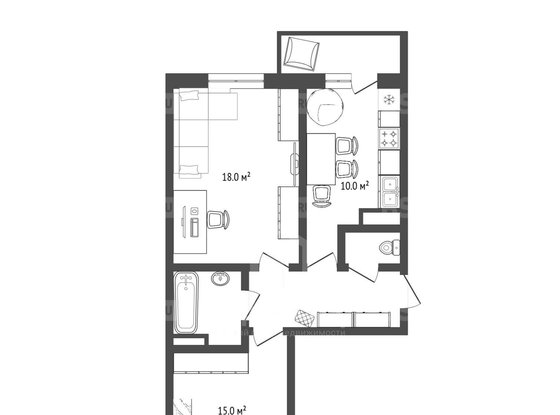 Продажа двухкомнатной квартиры - Кудрово, Областная улица, д.5, корп.6 