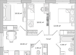 Продажа трехкомнатной квартиры в новостройке - Ленинградская область, п. Бугры, Гаражный проезд, д. 27, корп. 2 