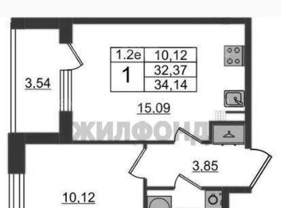 Продажа однокомнатной квартиры - поселок Шушары, Колпинское шоссе, д.117 