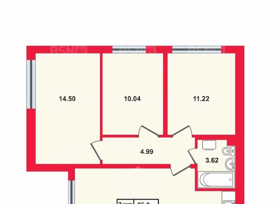 Продажа трехкомнатной квартиры - поселок Лисий Нос, Ивановская улица, д.10 
