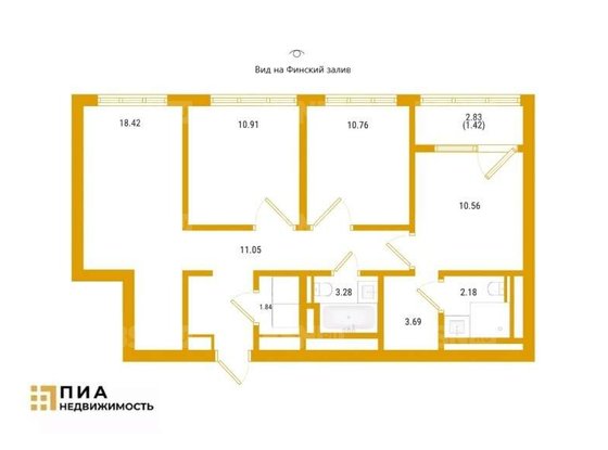 Продажа трехкомнатной квартиры - Челюскина улица, д.1 