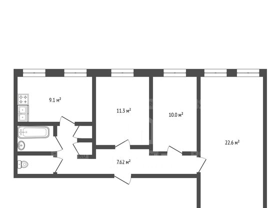 Продажа трехкомнатной квартиры - Боровая улица, д.58 
