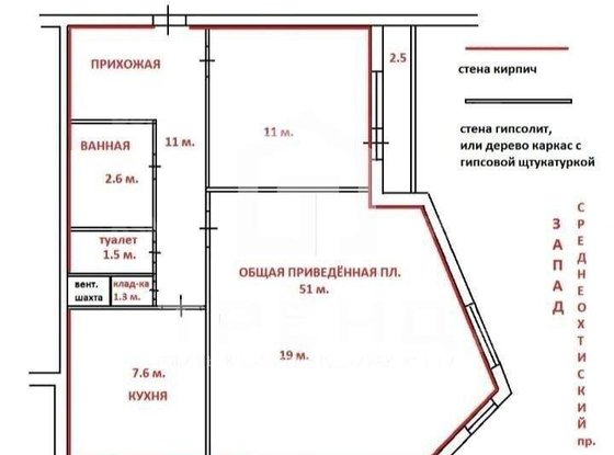 Продажа двухкомнатной квартиры - Шепетовская улица, д.1 