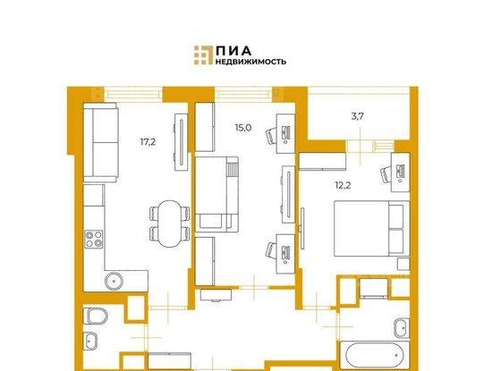 Продажа двухкомнатной квартиры - Фёдора Котанова улица, д.13, корп.1 