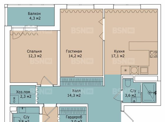 Аренда трехкомнатной квартиры - Белоостровская улица, д.7, стр. 1 