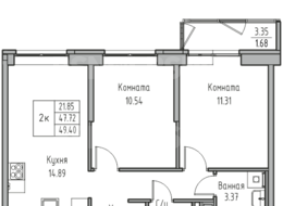 Продажа двухкомнатной квартиры в новостройке - г. Санкт-Петербург, 3-я Конная Лахта, участок 9, (северо-восточнее дома 45, литера Д по 3-ей Конной Лахте)
 
