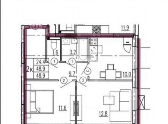 Продажа двухкомнатной квартиры - Дальневосточный проспект, д.33, корп.1 