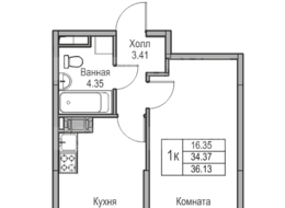 Продажа однокомнатной квартиры в новостройке - г. Санкт-Петербург, 3-я Конная Лахта, участок 9, (северо-восточнее дома 45, литера Д по 3-ей Конной Лахте)
 
