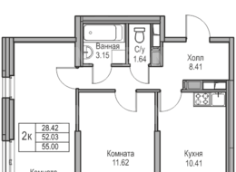 Продажа двухкомнатной квартиры в новостройке - г. Санкт-Петербург, 3-я Конная Лахта, участок 9, (северо-восточнее дома 45, литера Д по 3-ей Конной Лахте)
 