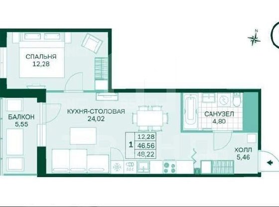 Продажа однокомнатной квартиры - Магнитогорская улица, д.3, корп.2 