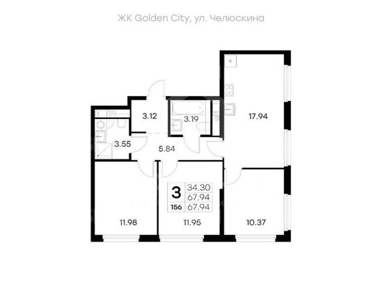 Продажа трехкомнатной квартиры - Крузенштерна проспект, д.13 