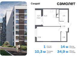 Продажа однокомнатной квартиры в новостройке - жилой комплекс Сандэй, 7.2 