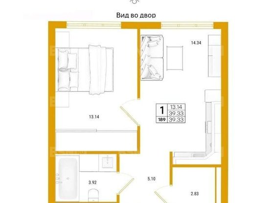 Продажа однокомнатной квартиры - Крузенштерна проспект, д.13 