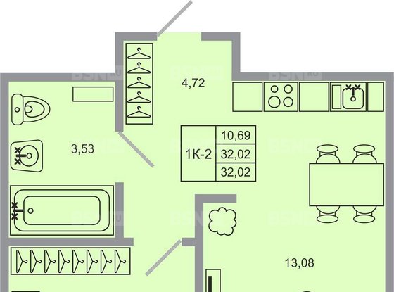 Продажа однокомнатной квартиры в новостройке - Бугры, Тихая улица, д.11 