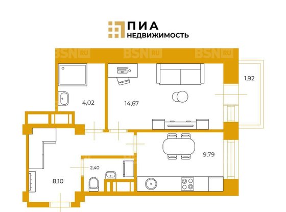 Продажа однокомнатной квартиры - Кудрово, Ленинградская улица, д.7 