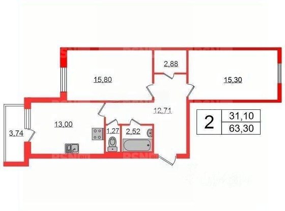 Продажа двухкомнатной квартиры - поселок Новогорелово, Десантника Вадима Чугунова бульвар, д.10/6 