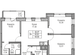 Продажа трехкомнатной квартиры в новостройке - г. Санкт-Петербург, 3-я Конная Лахта, участок 9, (северо-восточнее дома 45, литера Д по 3-ей Конной Лахте)
 