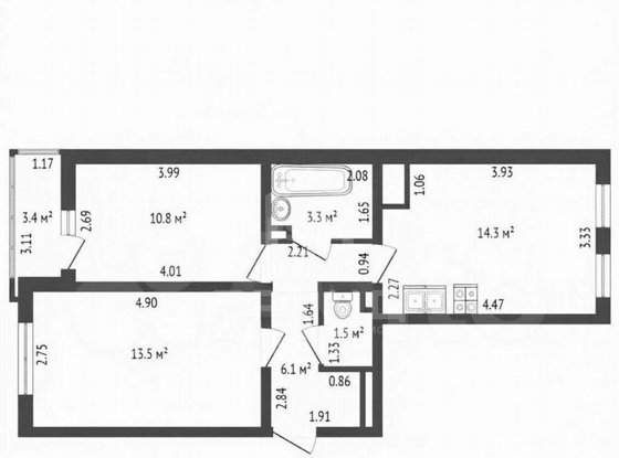 Продажа двухкомнатной квартиры - Чарушинская улица, д.24, корп.1 